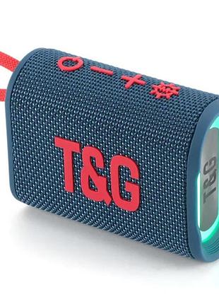 Bluetooth-колонка tg396 с rgb подсветкой, speakerphone, радио, blue