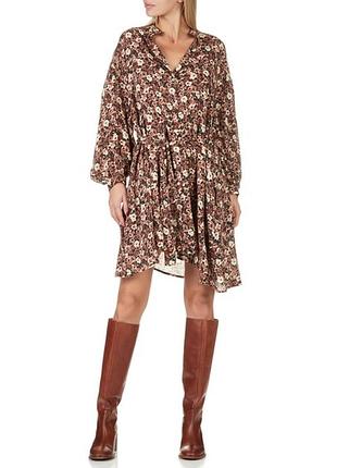 Стильное платье american vintage р. xs/ s / m премиум, цветочный принт, платье с поясом, рубашка, халат, шерстяное