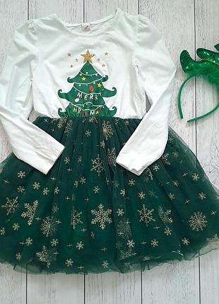 Праздничный костюм-платье «елочка» с обручем 🎄