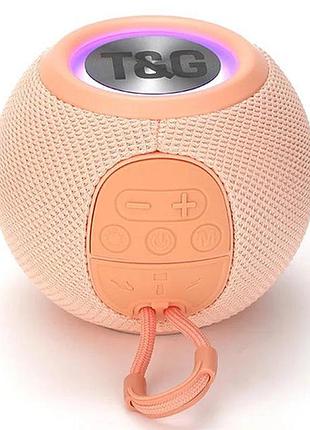 Bluetooth-колонка tg337 с rgb подсветкой, speakerphone, радио, pink