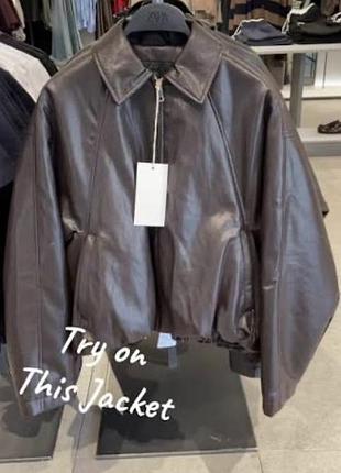 Бомпер шкіряна куртка zara 3