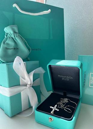Тиффани tiffany крестик серебро 925 и цепочка серебро 925 в роскошной подарочной упаковке