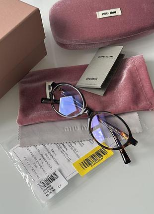 Окуляри miu miu прозорі з леопардовою оправою в коробці