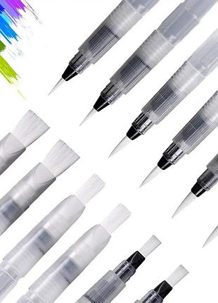 Набір художніх пензлів з резервуаром для води 12шт