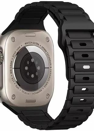 Силиконовый ремешок defense для apple watch 42(ser.1-3)/44/45/46/49mm (черный)