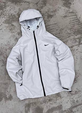 Чоловіча куртка nike біла з чорним весняна осіння літня куртка найк легка з капюшоном (bon)