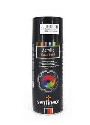 Акриловая краска-спрей acrylic spray paint 400мл черная глянц тм senfineco 7 копійок