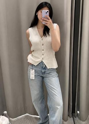 Вязаная жилетка zara вʼязана жилетка zara жилет