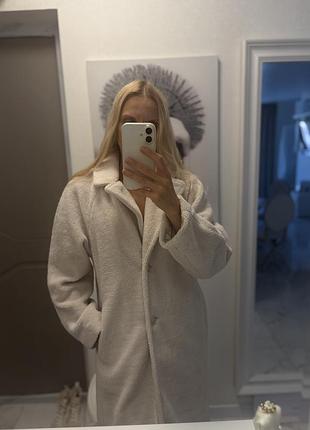 Пальто тедді h&m