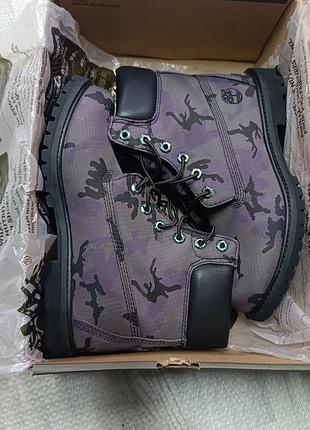 Оригинальные ботинки timemberland premium 6 in boot black camo iridescent (р. 39 / 25 см)