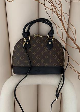 Сумка louis vuitton alma bb коричневый + черный есть