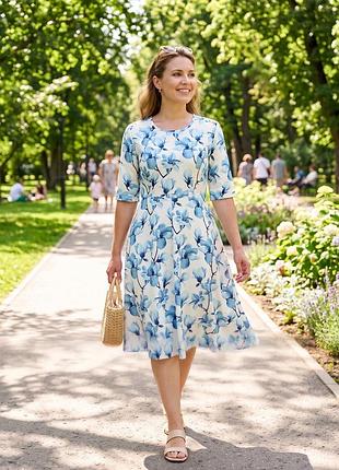 Сукня з блакитними магноліями l