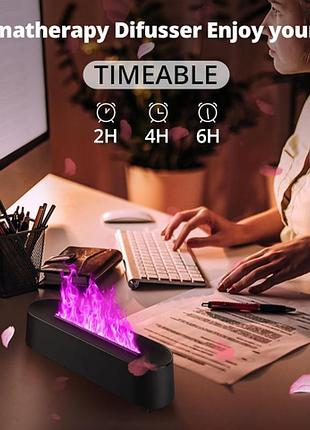 Увлажнитель воздуха flame diffuser humidifier 200 мл / аромадиффузор с эффектом пламени led-подсветка + пульт 5