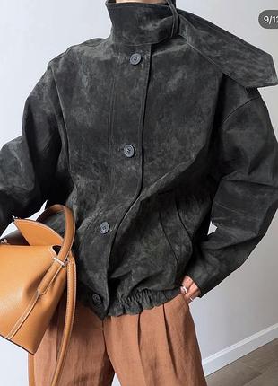 Zara куртка замшевая оверсайз