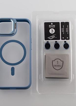 Силіконовий чохол magsafe camera glass protection для iphone 11 блакитний