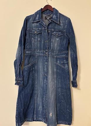 Cars jeans вінтажний джинсовий плащ тренч