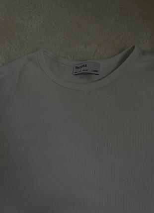 Білий лонгслів bershka 2