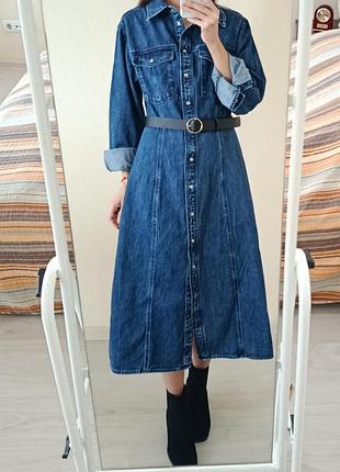 Джинсовое миди платье h&amp;m