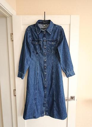 Джинсовое миди платье h&amp;m 8