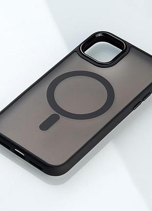 Силіконовий чохол magsafe matte для iphone 15 plus чорний