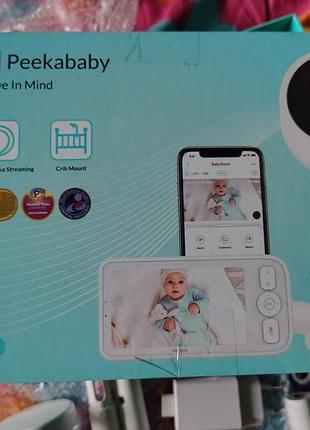 Відеоняня netvue peekababy - дитячий відеомонітор з камерою та аудіо, 5" дисплей, двосторонній зв'язок, кронштейн