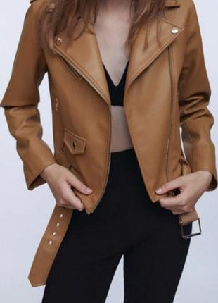 Косуха кожаная куртка из искусственной кожи от zara