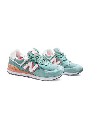 Жіночі кросівки new balance 574 м'ятні