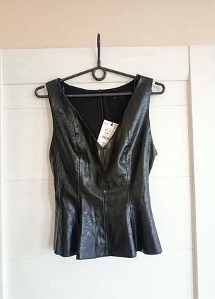 Кожаный топ zara,новый 9