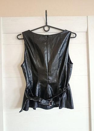 Кожаный топ zara,новый 10