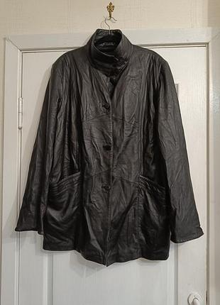 Стильная кожаная куртка / полупальто hidepark (2xl) - мягкая натуральная кожа (лайка)
