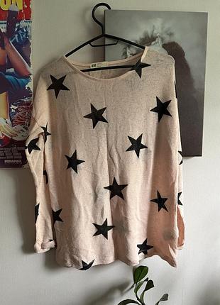 Кофта - туніка рожева з зірками h&m 14 років / 170 см