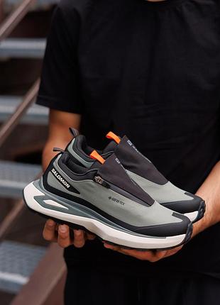 Кросівки чоловічі salomon odyssey elmt gore-tex black khaki orange 2