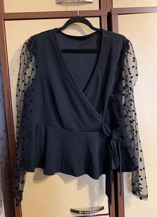 Чорна жіноча блузка shein