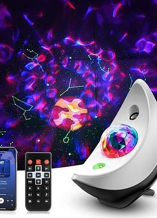 Проєктор зоряного неба з led-підсвіткою moon music star projector світлодіодний нічник