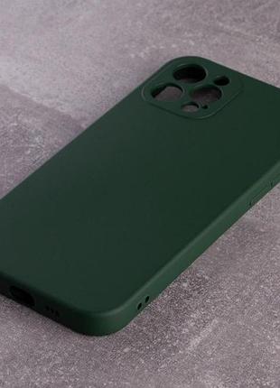 Силіконовий чохол soft silicone case для iphone 12 pro max (без лого) темно-зелений