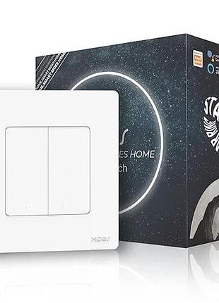Розумний вимикач світла moes smart dimmer switch zs-sr-eud двоклавішний розумний вимикач із таймером