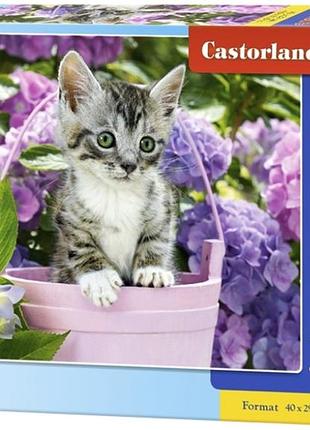Пазл котенок в корзине 200 деталей castorland