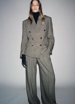 Блейзер вовняний zw collection from zara в клітинку новий в упаковці з бірками