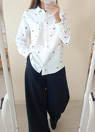 Белая рубашка в сердечки sezane 2