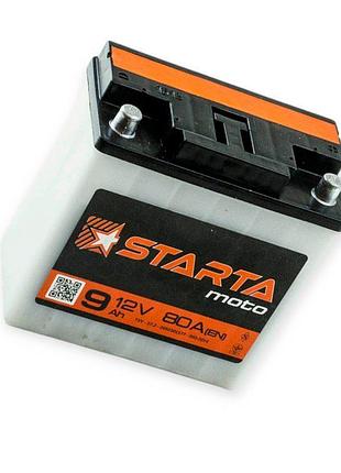 Акумулятор 12v 9a (137x77x135) мт, іж мото заливний starta (кругла клема)