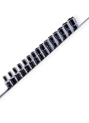 Набор головок 1/2" 15 шт, 8-15,17,19,22,24,27,30,32 мм (планка) toptul