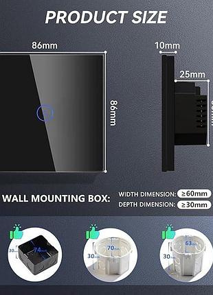 2 шт. умный выключатель света bseed switch & socket melody-m1-2411 однопозиционный сенсорный выключатель света 4