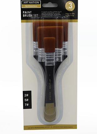 Набор кистей artist brush нейлон 3шт №2,5,7 art nation