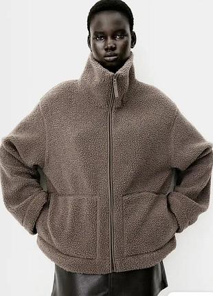 Плюшева куртка тедді h&m флісова кофта баранчик, р. s, буде і на м