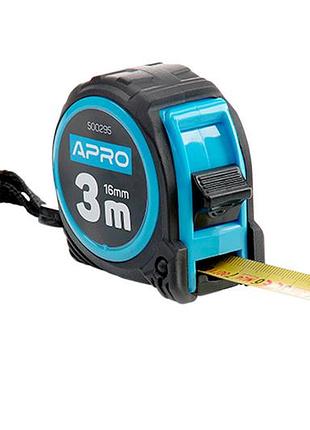 Рулетка apro 3м x 16мм магнит обрезиненная 2 (500295)