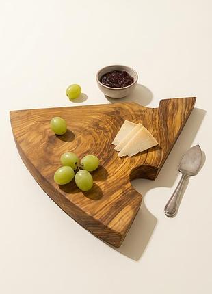 Сирна дошка з масиву ясена у формі сиру (38×25 см)