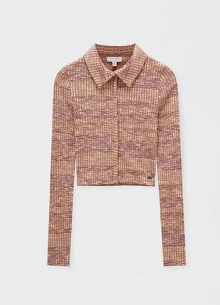 Топ-рубашка с длинным рукавом в рубчик размер с pull &amp; bear