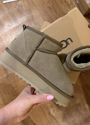 Ugg platform колір світлий хакі