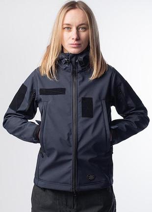 Куртка женская soft shell military navy blue (темно-синяя) l