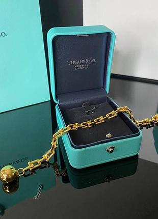 Браслет тиффани цепь позолота 18к / гравировка tiffany